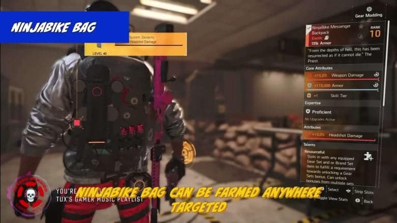 The ever-reliable NinjaBike Messenger Backpack. Image courtesy of TuxedoBandido Youtube channel.