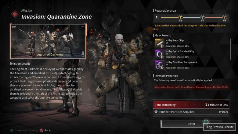 Legion of Darkness Invasion Dungeons.