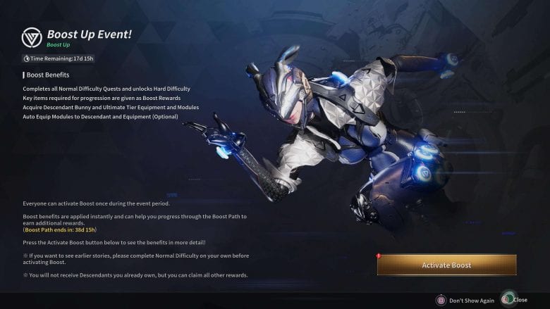 The First Descendant Season 3 Boost Up Event.