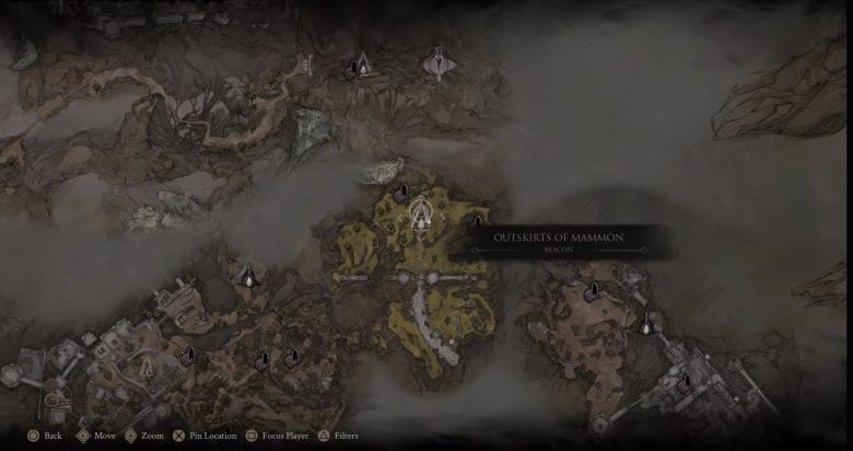 Map of Mammon 1 Location in Mortal Shell 2
