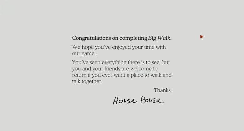 True Ending Completion Message